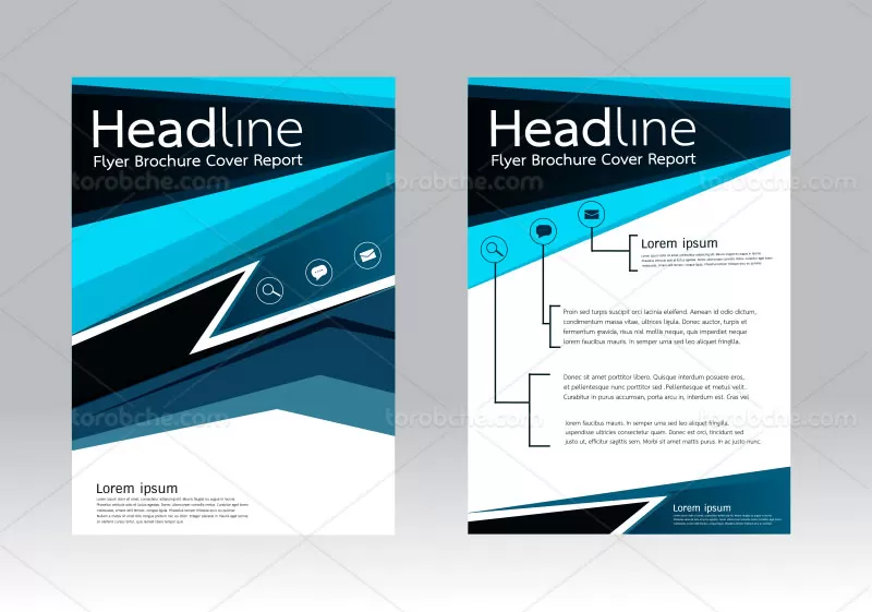 وکتور تراکت آبی A4 دو طرفه | گرافیک با طعم تربچه