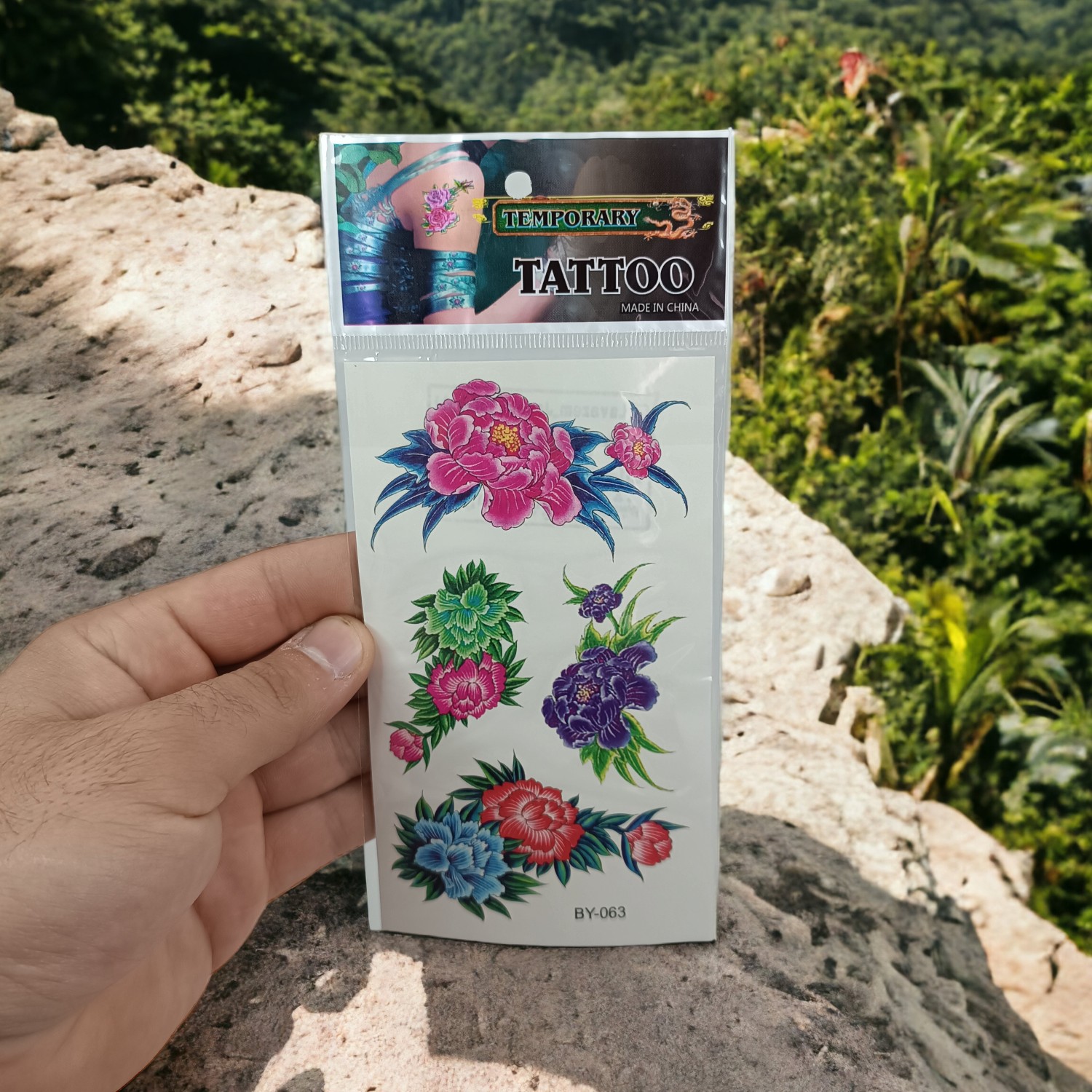 تاتو برچسبی بدن موقتی طرح گل 