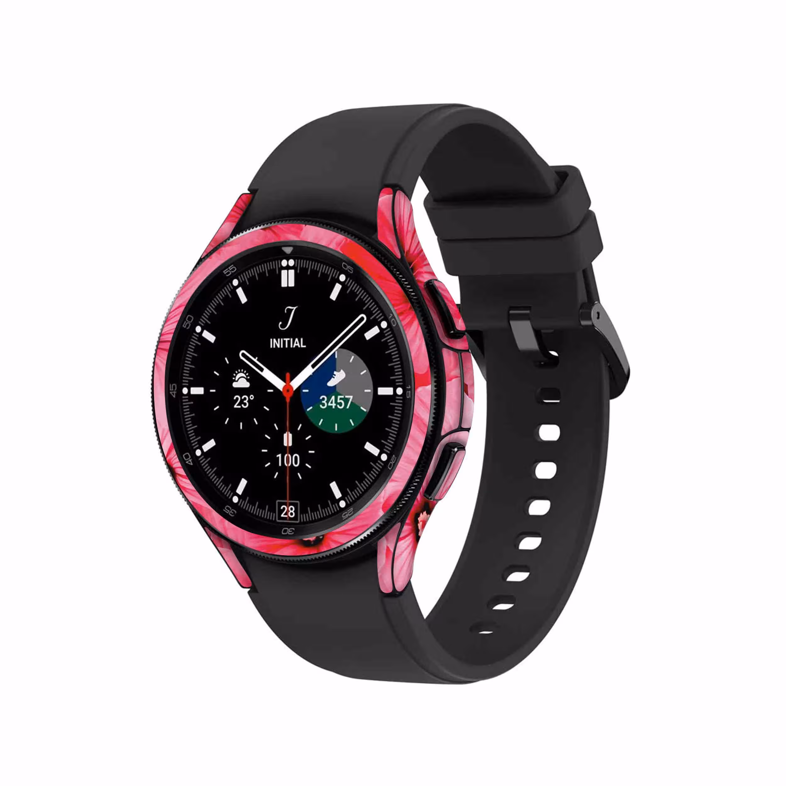 برچسب ماهوت طرح Pink Flower مناسب برای ساعت هوشمند سامسونگ Watch4 Classic 46mm