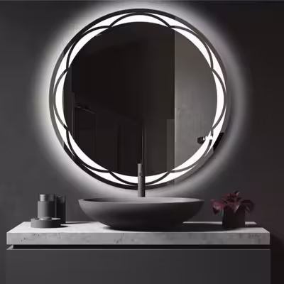 آینه سرویس بهداشتی مدل بک لایت نیم دایره