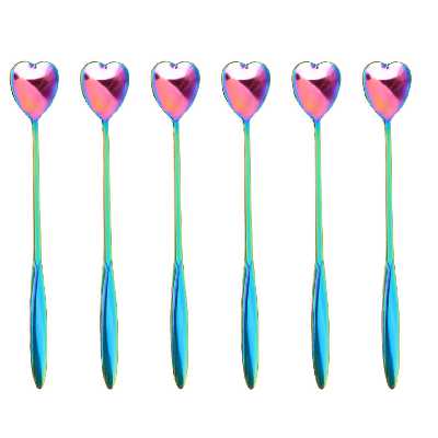 قاشق شربت خوری مدل قلبی کد 00576 مجموعه 6 عددی