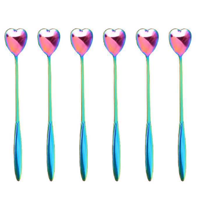 قاشق شربت خوری مدل قلبی کد 00576 مجموعه 6 عددی