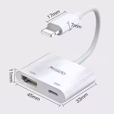 مبدل لایتنینگ به HDMI / لایتنیگ یسیدو مدل HM06