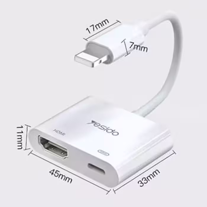 مبدل لایتنینگ به HDMI / لایتنیگ یسیدو مدل HM06