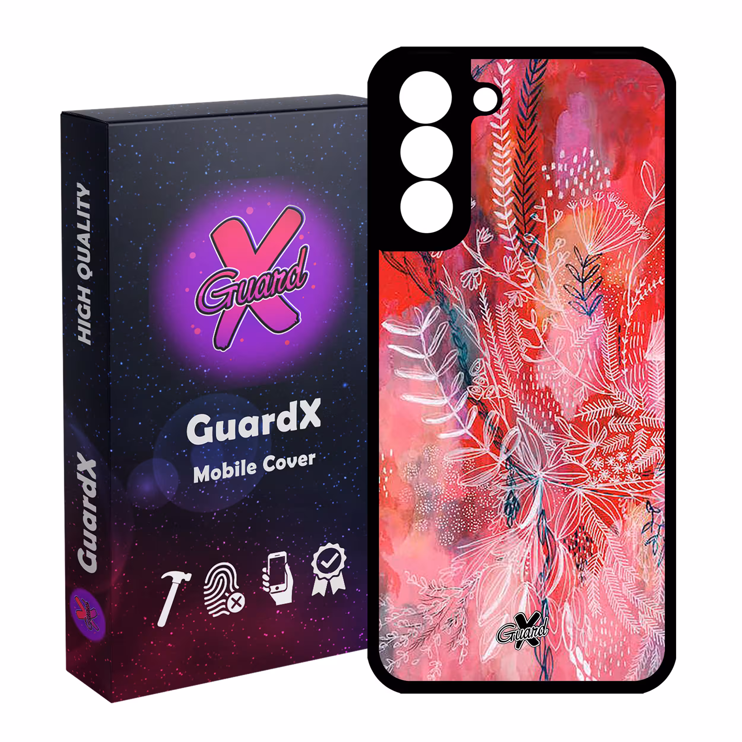 کاور گارد ایکس طرح گل مدل Glass10282 مناسب برای گوشی موبایل سامسونگ Galaxy S21 FE