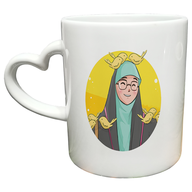 ماگ مدل دسته قلبی طرح عاشقانه کد 371