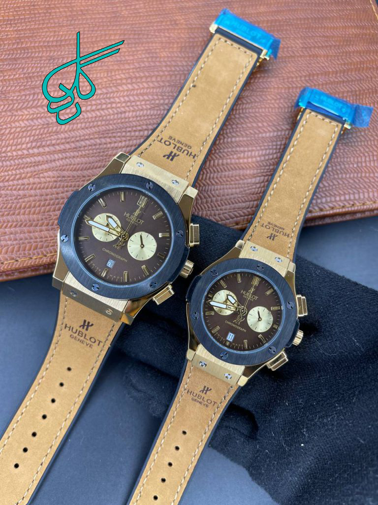 خرید ست ساعت زنانه و مردانه هابلوت Hublot سه موتوره فعال بند رابر کد 2115853 - ردگل