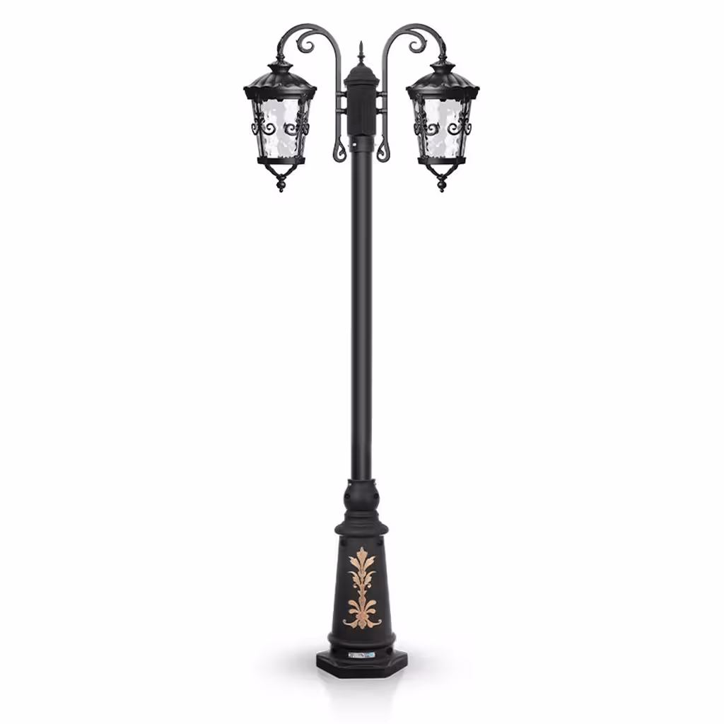 چراغ حیاطی ایستاده دو شاخه شب تاب مدل ماهنوس کد SH-106920720