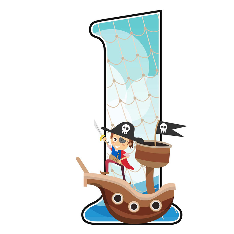 استند رومیزی مدل تولد عدد 1 طرح دزدان دریایی کد 721