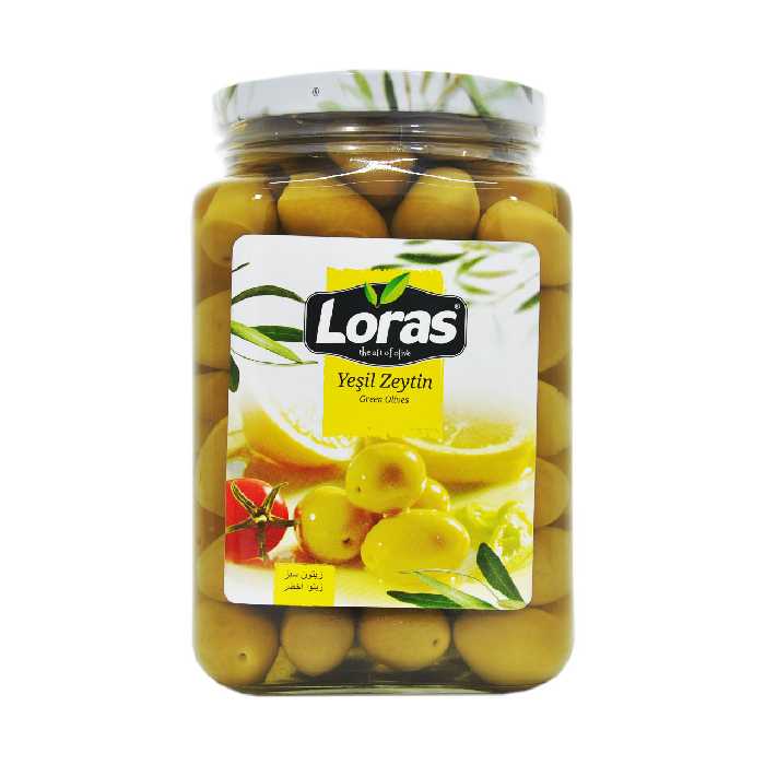 زیتون سبز با هسته 1٫5 کیلو لوراس - loras