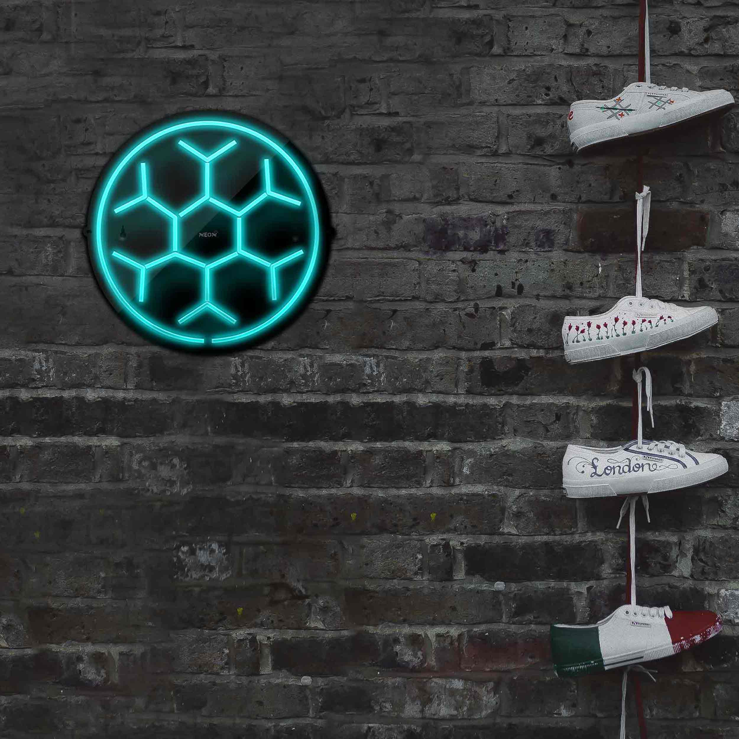 چراغ دیواری نئون دیزاین مدل Soccer-Ball-BL_TBL