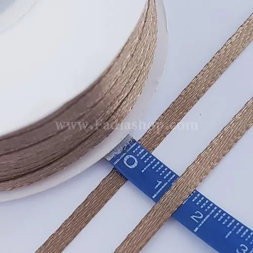 روبان 2 میل ساتن کرم تیره