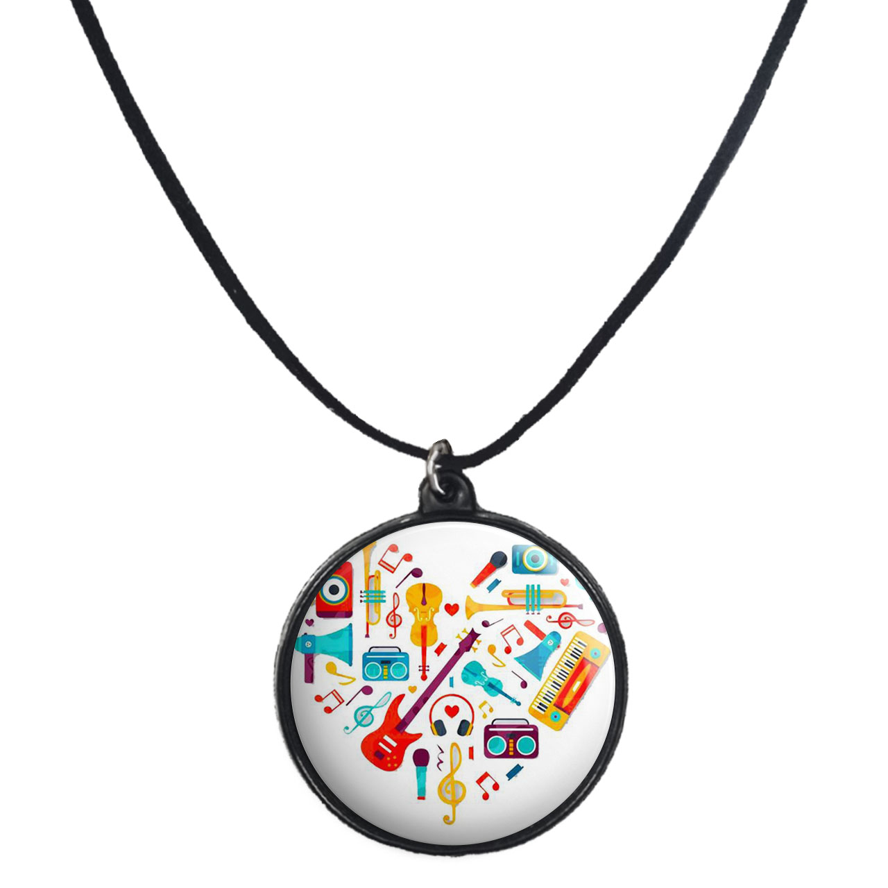 گردنبند پرمانه طرح موزیک کد pmb.3958 مدل دو طرفه