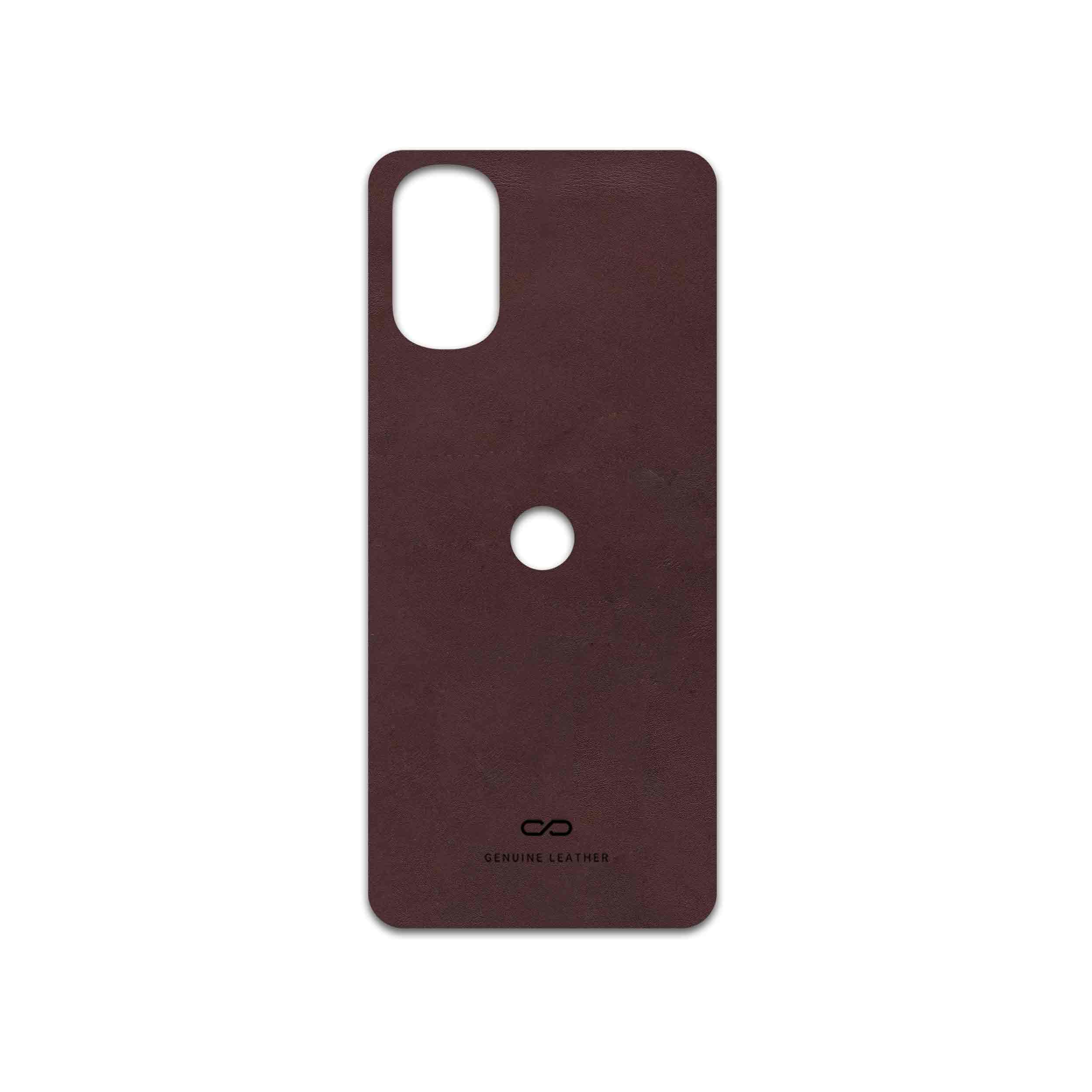 برچسب پوششی ماهوت مدل Matte-Dark-Brown-Leather مناسب برای گوشی موبایل موتورولا Moto G22