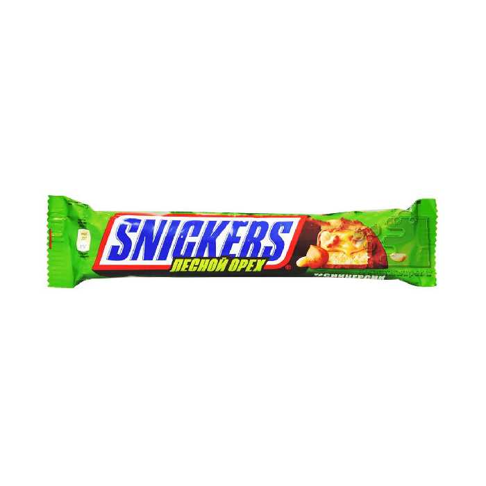 شکلات مغزدار با مغز بادام زمینی و فندق ( دو قلو ) اسنیکرز - snickers