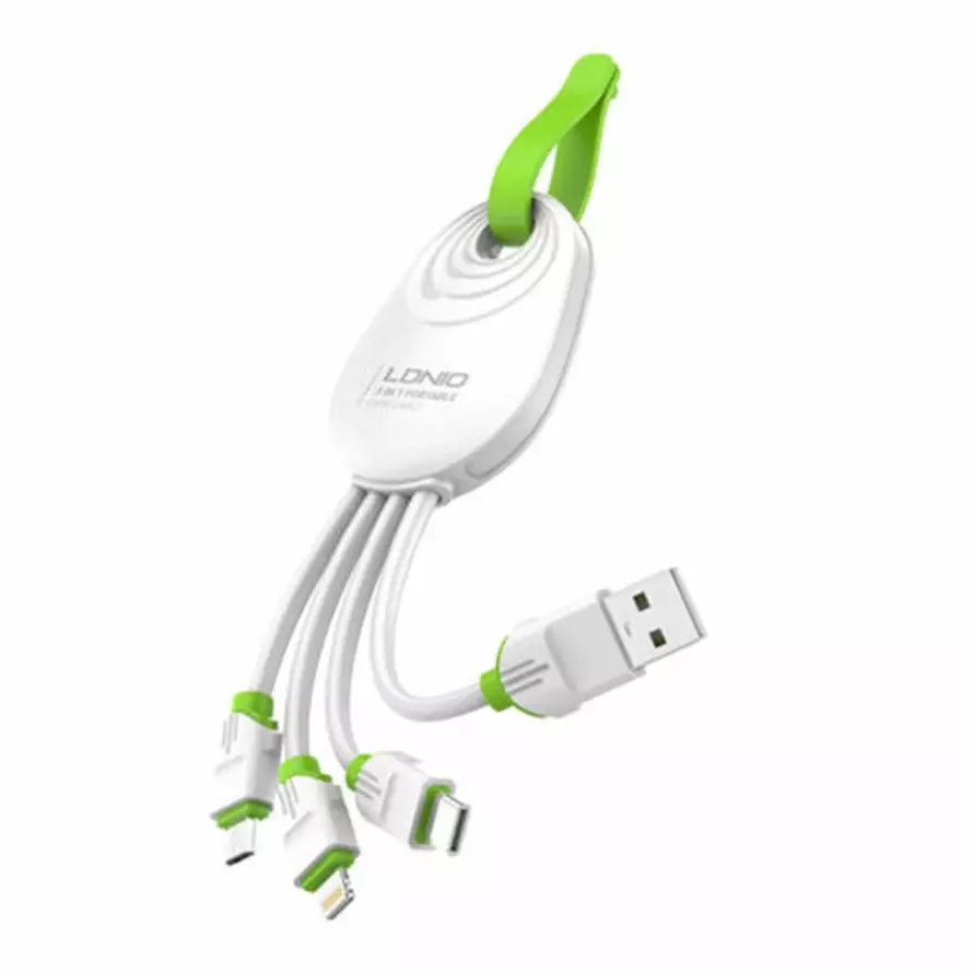 کابل تبدیل 1.5 متری USB به Lightning/ Micro USB/Type-C الدینیو CAMLTWJ-01