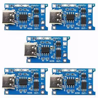 ماژول شارژر باتری مدل TP- 4056 Micro USB TypeC بسته 5 عددی
