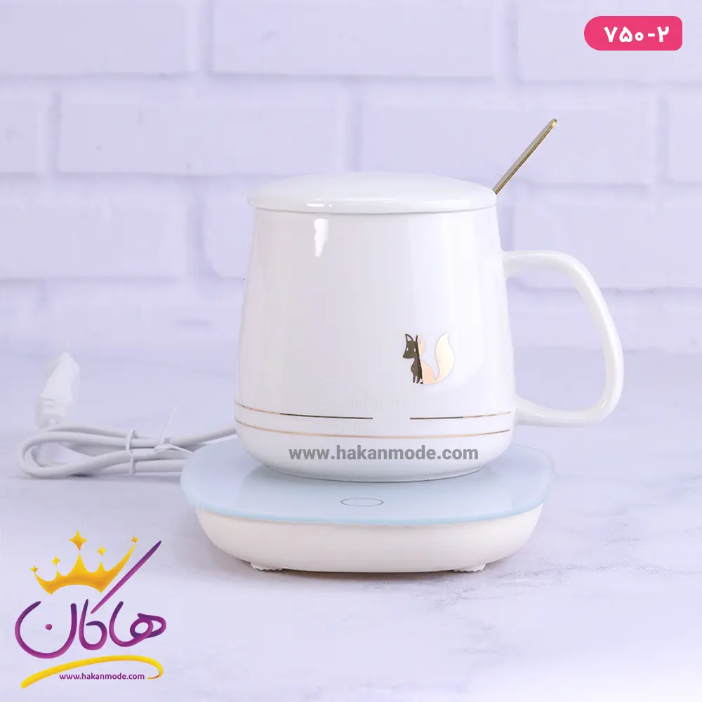 ماگ حرارتی سفید طرح روباه | کد 750/2