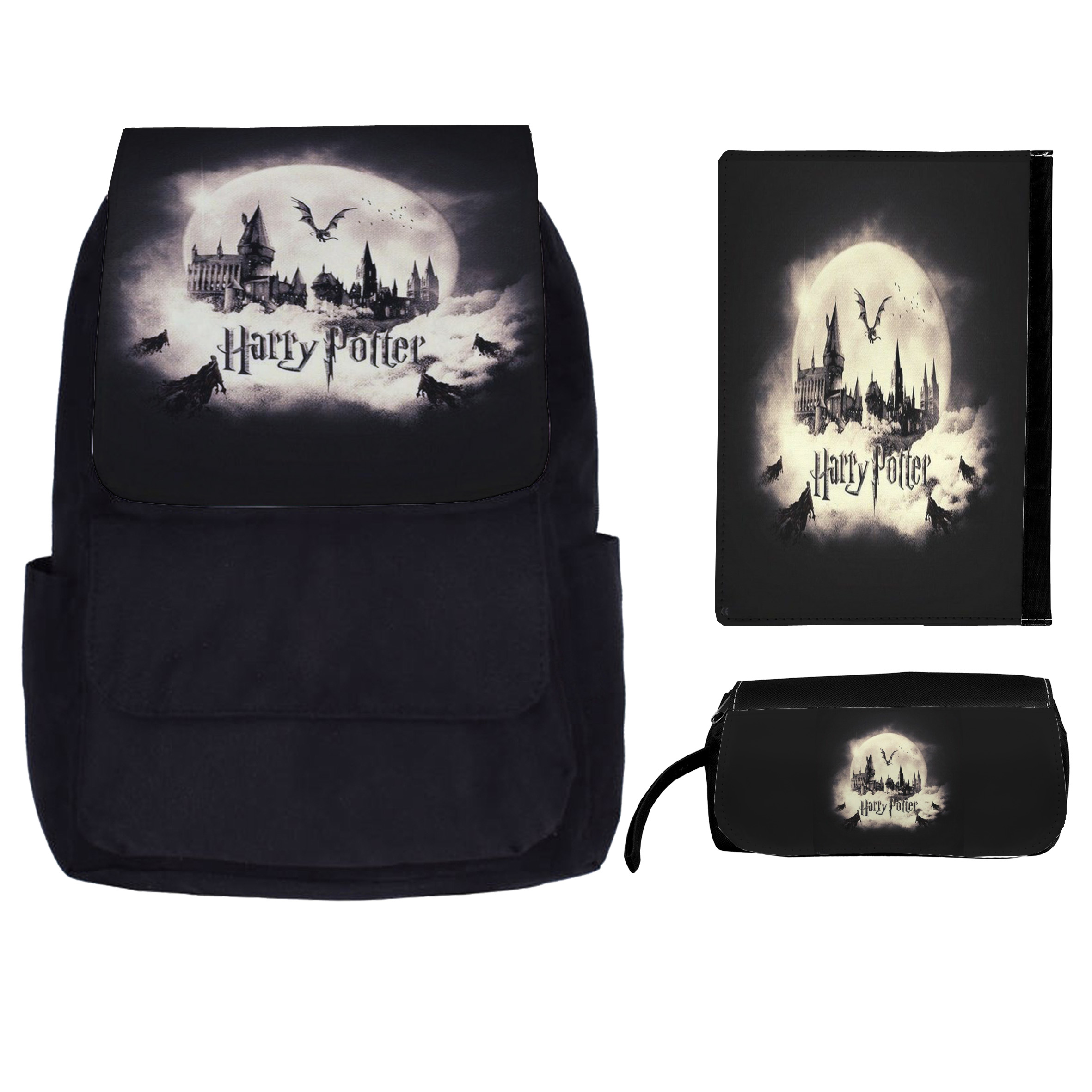 کوله پشتی طرح هری پاتر کد kkj 80 به همراه جامدادی و کلاسور 