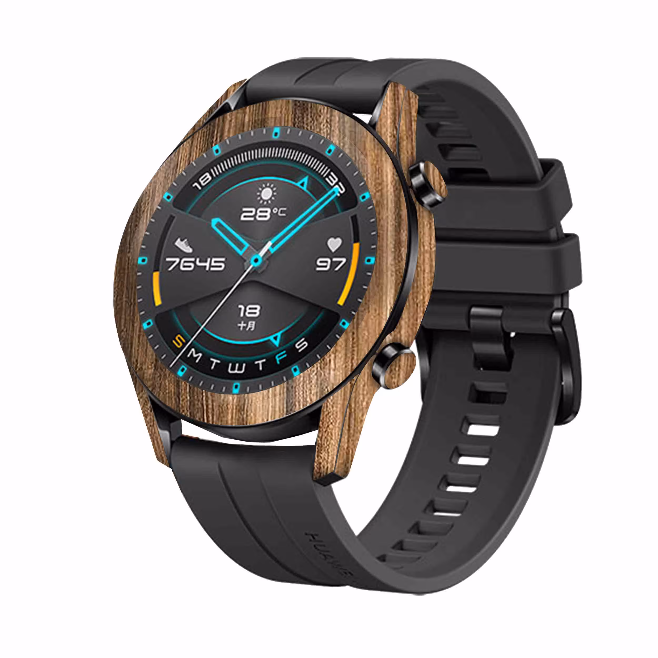 برچسب ماهوت طرح Light-Walnut-Wood مناسب برای ساعت هوشمند هوآوی Watch GT2
