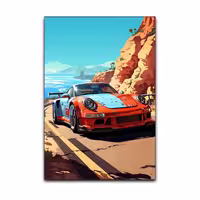 تابلو شاسی گوفی مدل ماشین اسپورت پورش طرح Porsche Sport Car کد JD52 | دنیای قاب