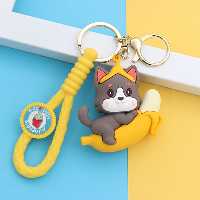 سرکلیدی سیلیکونی گربه طوسی میوه سوار 30925