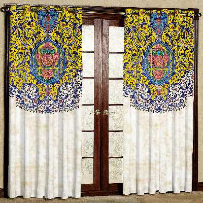 پرده مدل کاشی هازان پانچی کد 4273 سایز 140x200 سانتی متر