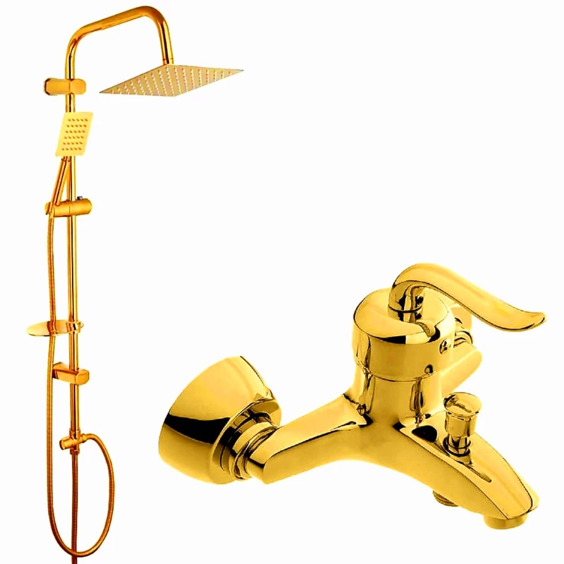 شیر حمام شیرالات رز مدل بیزانس رویال به همراه علم دوش حمام 