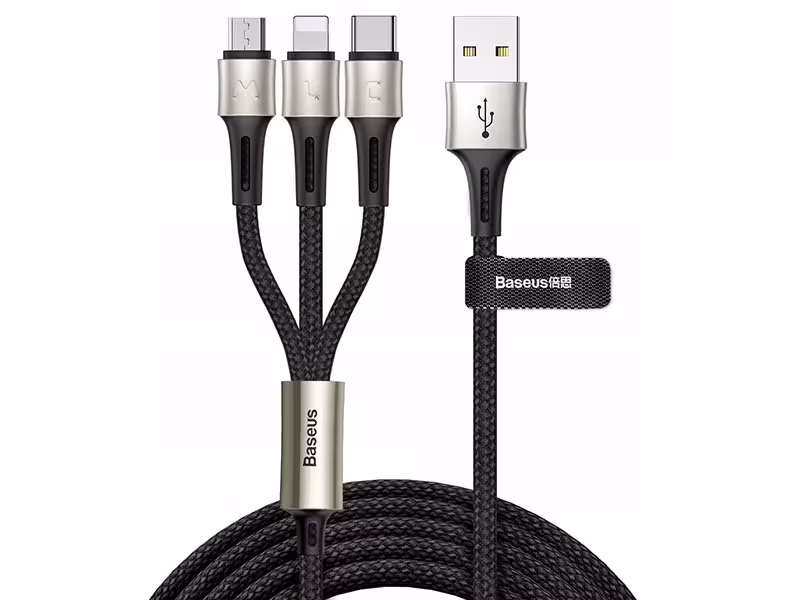 کابل سه سر بیسوس مدل Caring 3in1 Cable
