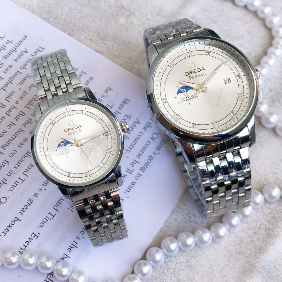 ساعت زنانه یامردانه مارک امگا بنداستیل نقره ای