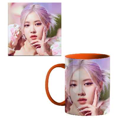 ماگ طرح رزی گروه موسیقی بلک پینک کد 300 به همراه زیر لیوانی