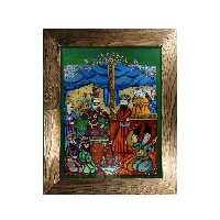 تابلو نقاشی طرح شاهنامه بر تخت نشستن هرمز کد 028