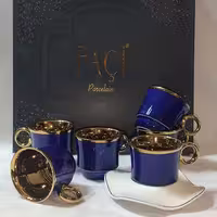 سرویس قهوه خوری 12 پارچه پاچی رنگ کاربنی مدل Semazen