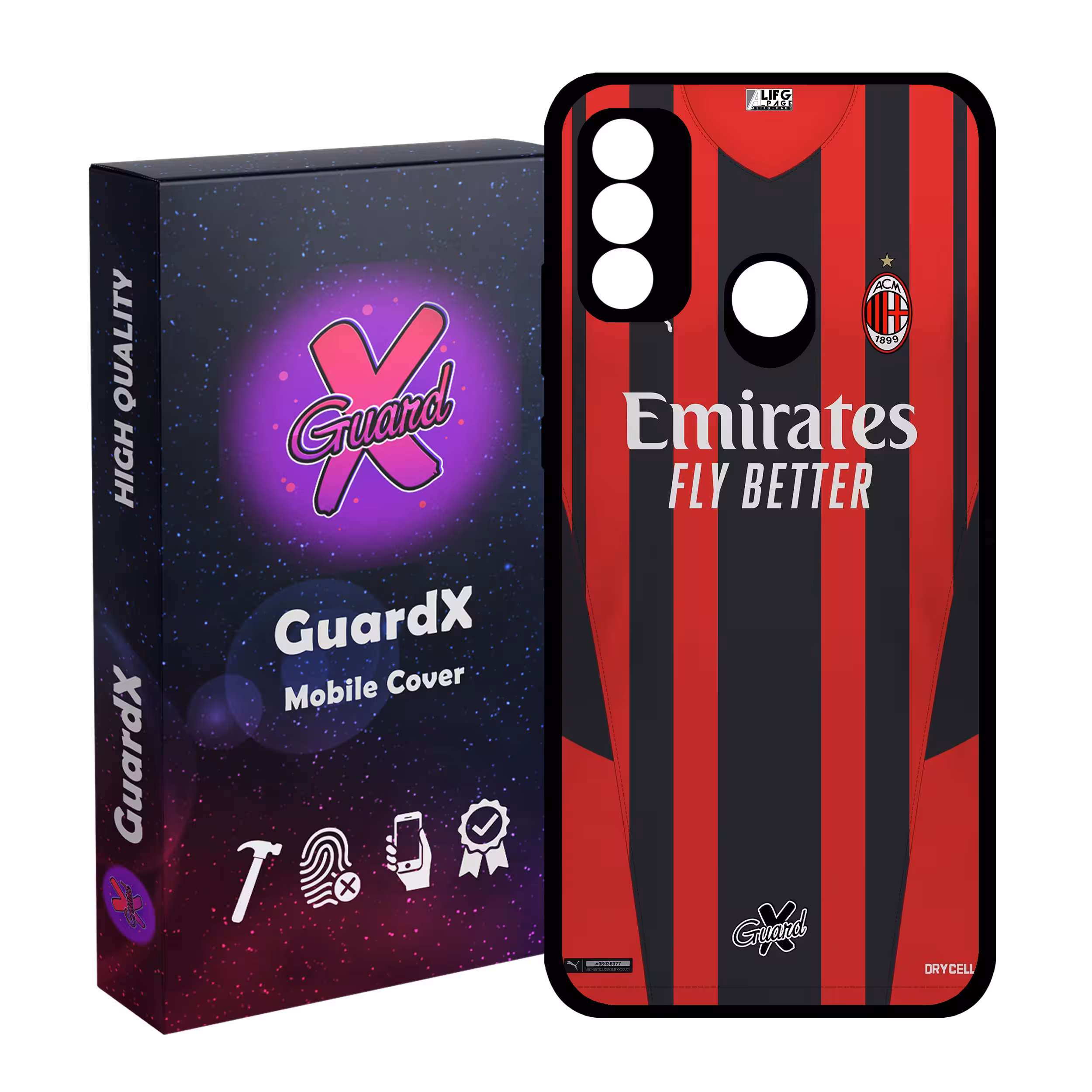 کاور گارد ایکس طرح AC Milan مدل Glass10399 مناسب برای گوشی موبایل هوآوی P Smart 2020