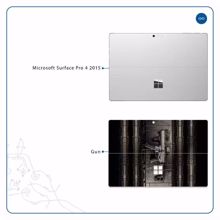برچسب پوششی ماهوت مدل Gun مناسب برای تبلت مایکروسافت Surface Pro 4 2015
