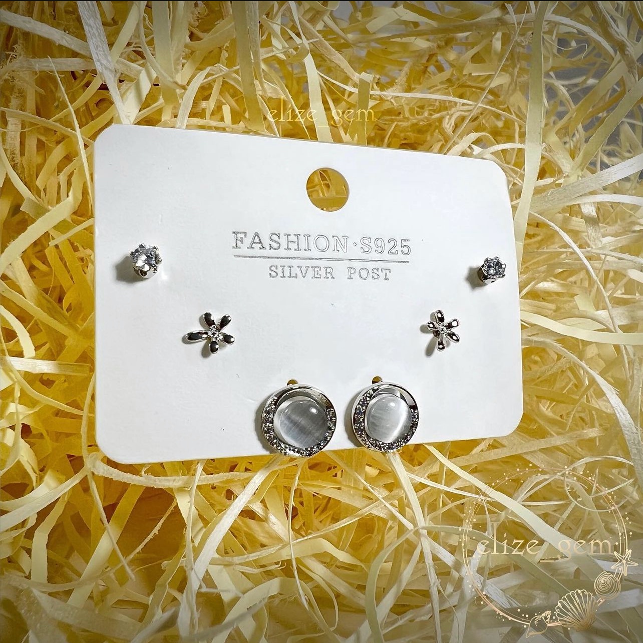 گوشواره مولتی میخی Fashion jewelry مدل کهکشانی