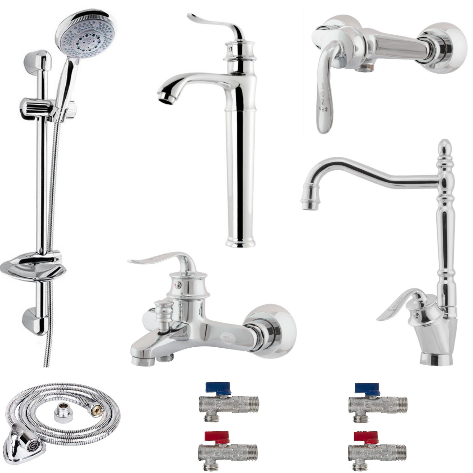 ست شیرآلات شیرآلات رز مدل هلن پرو مجموعه 10 عددی