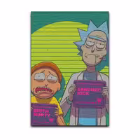 تابلو شاسی گوفی مدل انیمیشن ریک و مورتی طرح Rick and Morty Busted کد YP14 | دنیای قاب