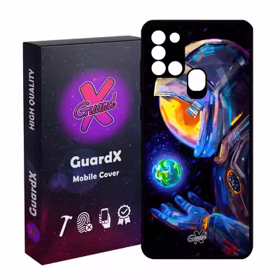 کاور گارد ایکس طرح فضانورد مدل Glass10496 مناسب برای گوشی موبایل سامسونگ Galaxy A21s