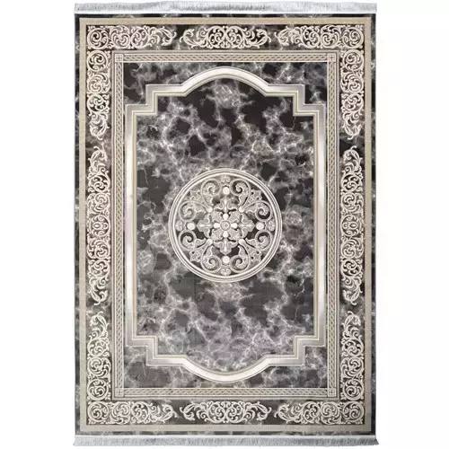 فرش ماردین ذغالی 1500شانه گل برجسته - بازرگانی 110