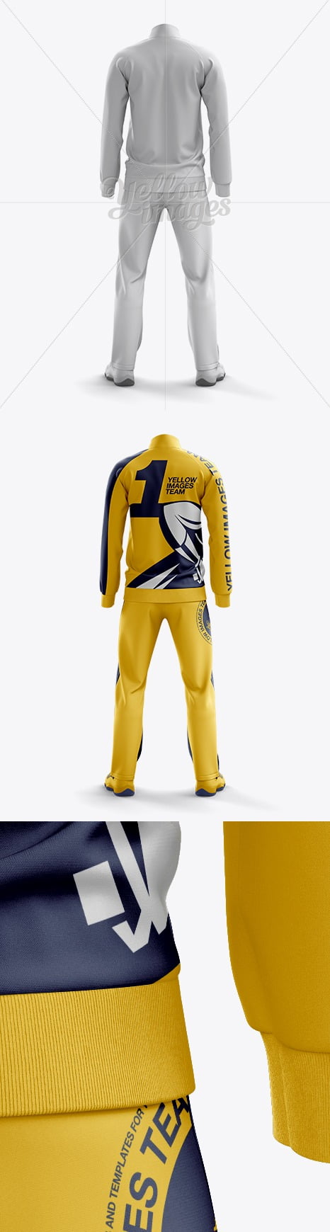 دانلود موکاپ لباس ورزشی مردانه Men’s Tracksuit Mock-up / Back View