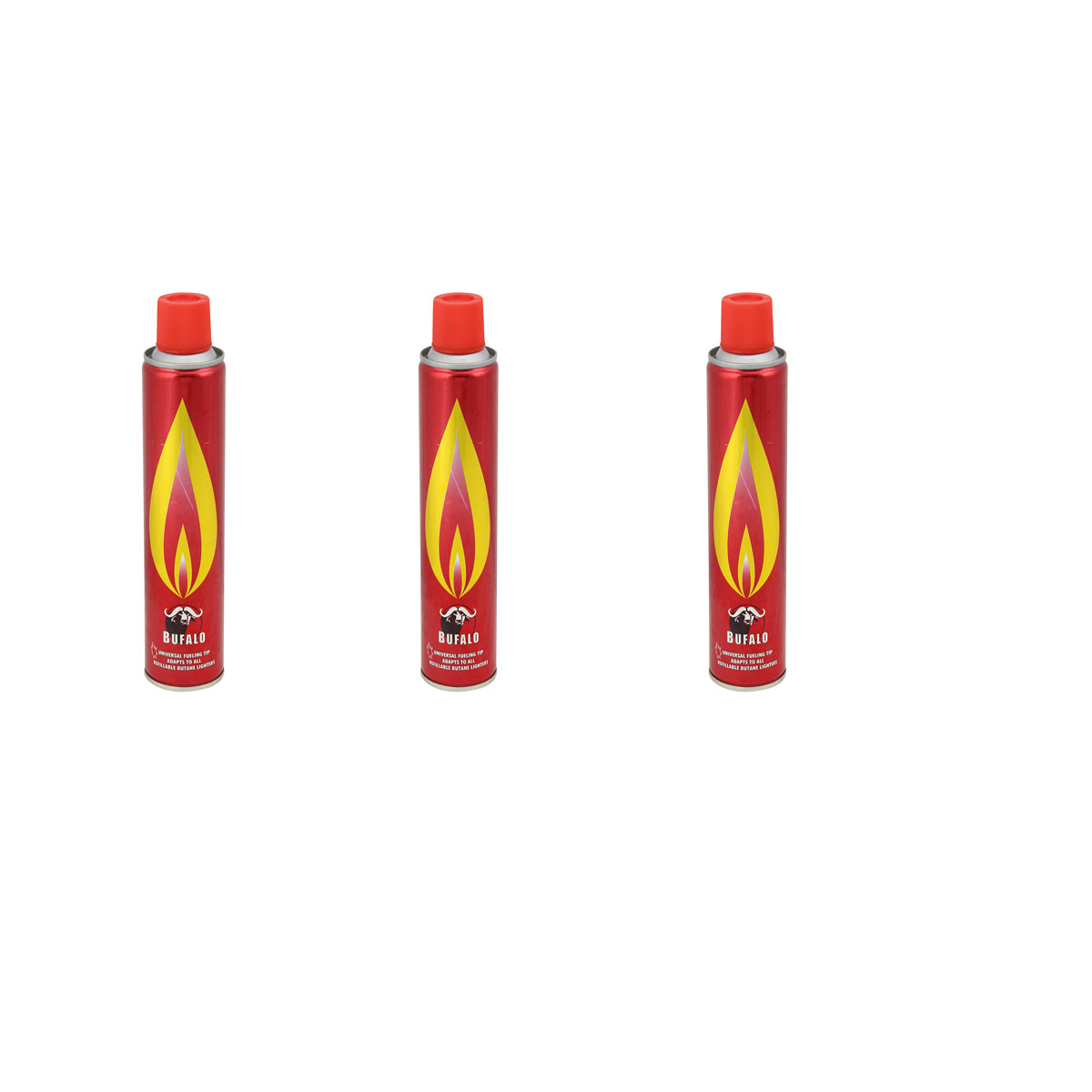 کپسول گاز فندک بوفالو مدل 3MS حجم 300 میلی لیتر مجموعه 3 عددی