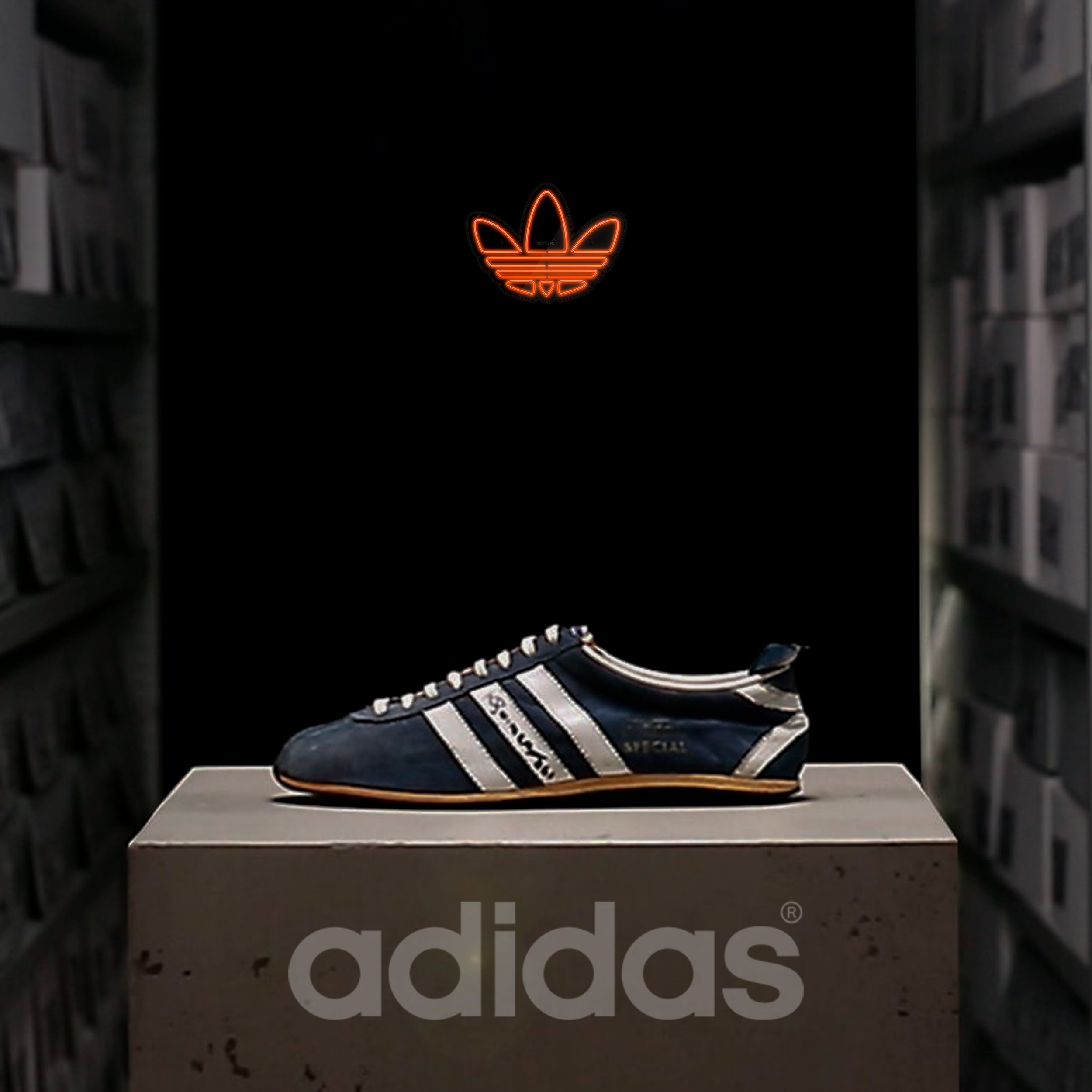 چراغ دیواری نئون دیزاین طرح Adidas-Logo-BL_ORG