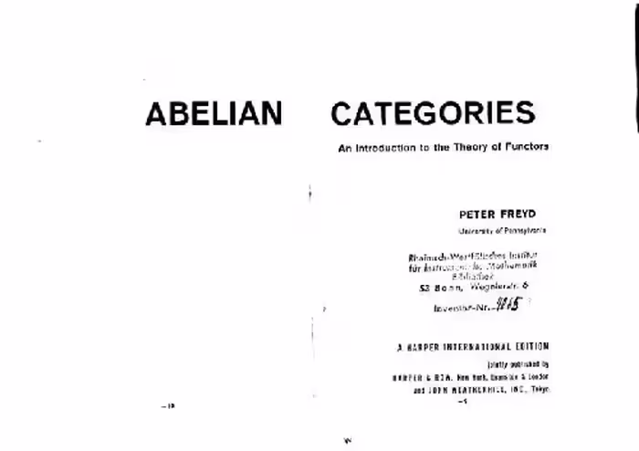 خرید و دانلود نسخه کامل کتاب Abelian categories. Introduction to theory of functors