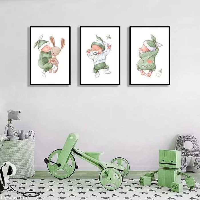 تابلوی شاسی دکوراتیو 3 تکه منظم (مجموعه حیوانات) سایز 20در30 | دنیای قاب