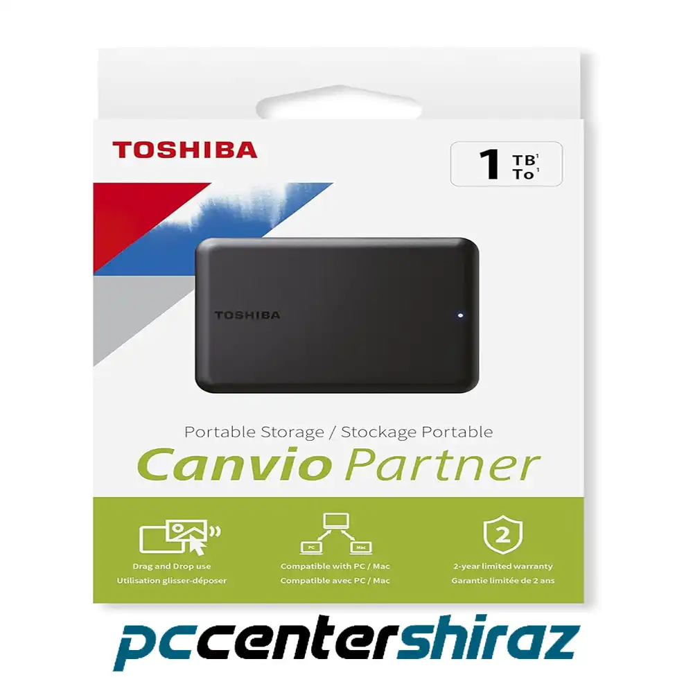 هارد اکسترنال توشیبا ظرفیت 1 ترابایت مدل TOOSHIBA CANVIO PARTNER 1T