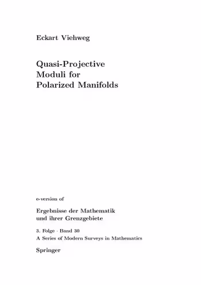 خرید و دانلود نسخه کامل کتاب Quasi-projective moduli for polarized manifolds