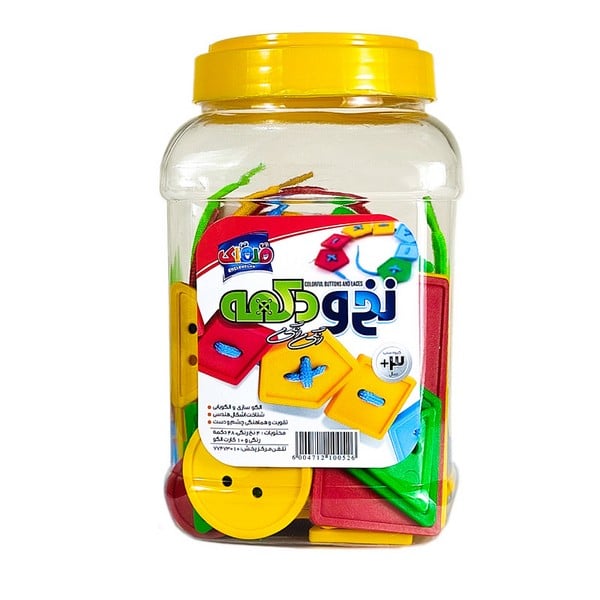 بازی فکری نخ و دکمه رنگی رنگی - کتاب‌فروشی کوچه کتاب