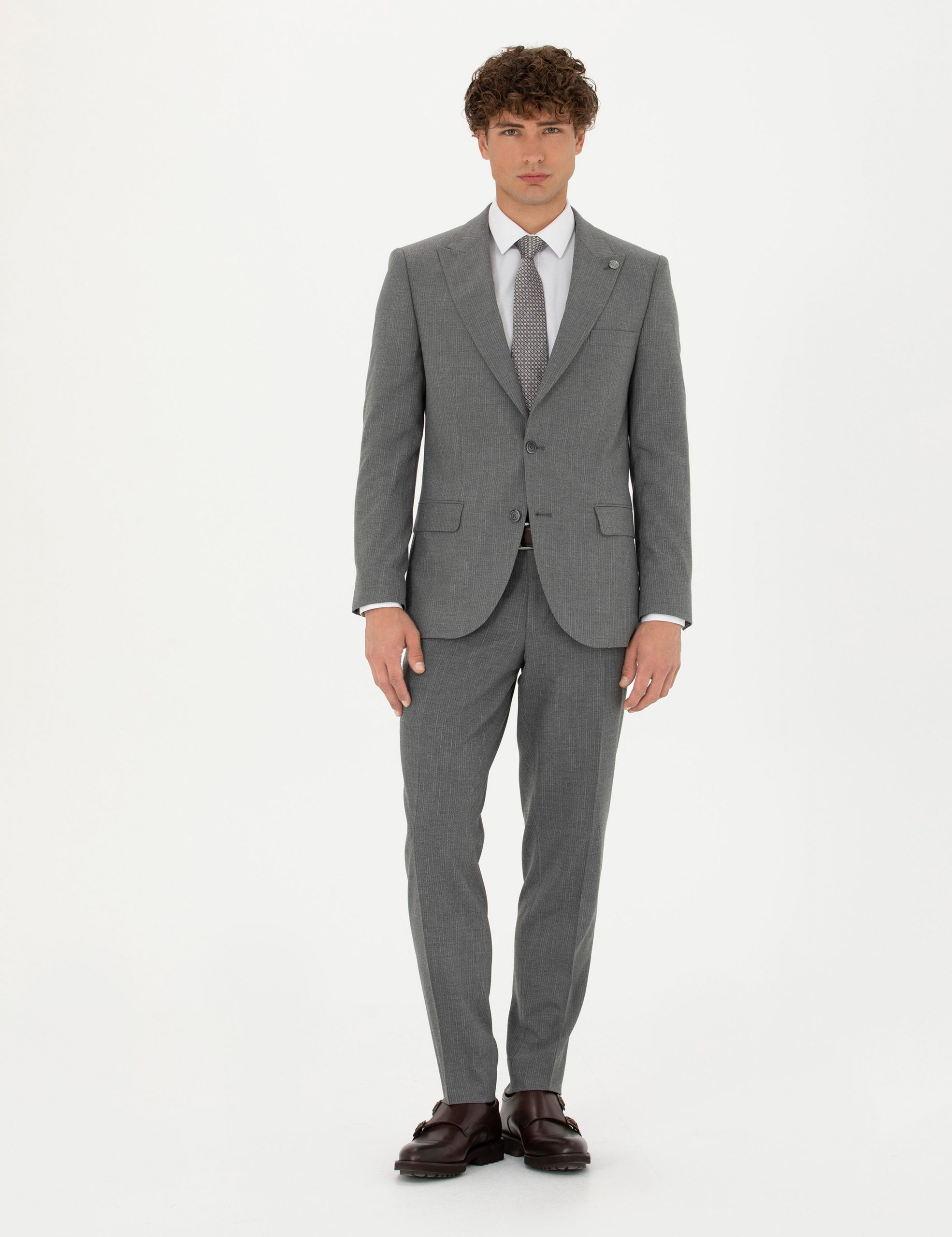 کت و شلوار مردانه خاکستری پیرکاردین - فروشگاه لباس شهرمون