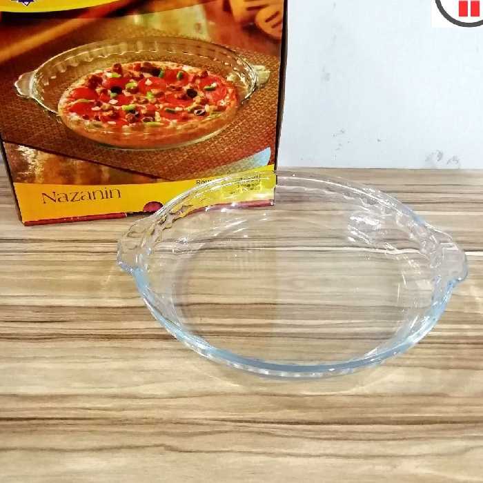 پیتزا خوری گرد بلور نازنین قابل استفاده در فر و مایکروفر